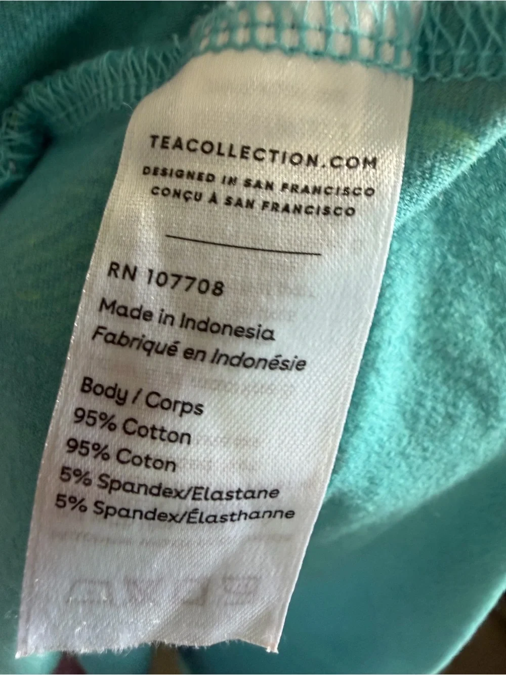 Tea Collection Teal Floral Scoop-Neck Dress
